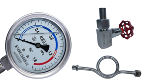 150 मिमी तरल भरा हुआ बोर्डन ट्यूब दबाव गेज स्टेनलेस स्टील मैनोमीटर-1 0 बार शॉक प्रूफ 304 316L कम माउंट npt G1/2 - Product Image 2