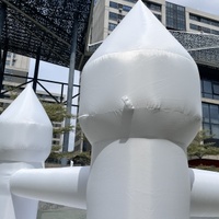 En stock, mini maison gonflable de petite taille en PVC blanc pour enfants, château plein d'entrain avec toboggan, location de fêtes, spectacle, événement