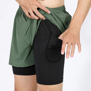 Manufacturer Custom Team Logo High Quality Polyester Sublimation New Printed Comfort Double <b>Layer</b> Men Mesh Shorts for Men - Product Image 4