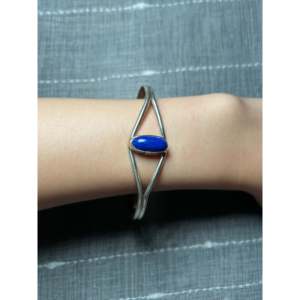 Handmade Navajo Cultural Collectible Lapis & Sterling <b>Silver</b> <b>Cuff</b> <b>Bracelet</b> - Product Image 5