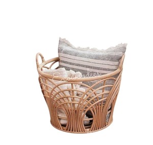 Panier en rotin naturel très habile Durable tissé à la main intérieur rotin canne organisateur stockage rustique décor à la maison osier bambou - Product Image 3