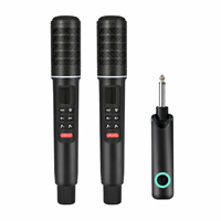 Ensemble de microphones dynamiques cardioïdes sans fil professionnels à double fonction, suppression du bruit, portables, en plastique, pour karaoké, scène, fête, événements en plein air