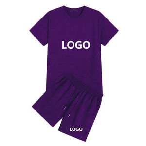 cotton, Breathable Wholesale Summer New Men Casual Shorts Sets Men 2 Piece Outfits T-Shirt Drop Shoulder Short Sleeve Shorts - Product Image 3