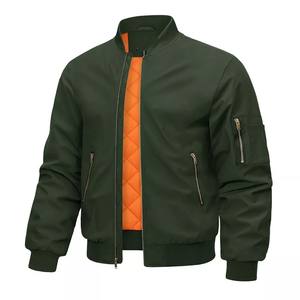 Blouson aviateur coupe-vent décontracté pour hommes, coupe-vent à fermeture éclair complète, manteau d'hiver chaud et rembourré, veste d'hiver MS-JS-0081 - Product Image 3