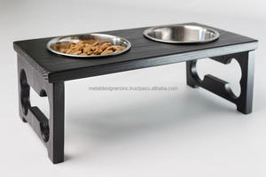 Mangeoire rectangulaire surélevée pour animaux de compagnie Bol de nourriture pour chiens et chats surélevé en bois Bols en acier surélevés pour animaux de compagnie diner pour l'eau et la nourriture - Product Image 6