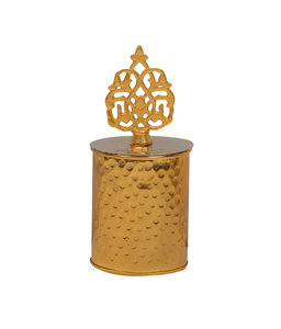 High Quality Gold and Silver Hammered Candle <b>Jar</b> with Crown Lid in Wholesale Rate - Product Image 3