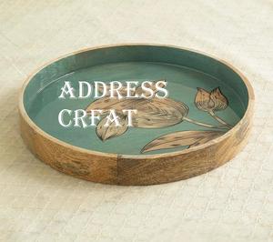 Plateau de service de conception classique incrustation d'os panneau MDF de haute qualité plateau de service de nourriture plateau de petit déjeuner vaisselle vaisselle plats - Product Image 4