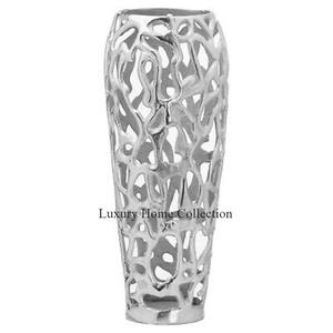 Jarrón de aluminio fundido 100%, Color plateado, para el hogar, Hotel, balcón y restaurante, mesa decorativa y suelo, jarrón y jardineras - Product Image 1