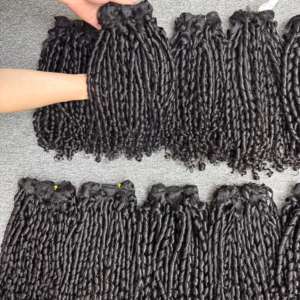 Suministro directo de fábrica para Pixie Curly Peruvian Virgin Hair Raw Single Donor Cutícula Alineada Doble Extensiones de cabello Cabello Extensiones de cabello - Product Image 3