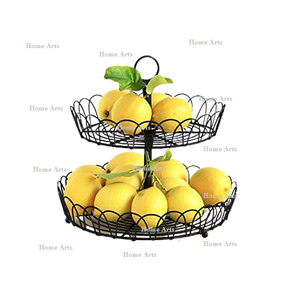 Panier de rangement de fruits en fil de fer fait à la main taille et forme personnalisées panier de rangement de légumes de couleur noire en vrac - Product Image 3