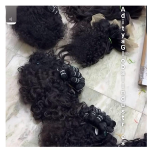 Cuticules bouclées naturelles alignées sans enchevêtrement humain indien donneur unique non transformé Machine Double trame Extension de cheveux - Product Image 1