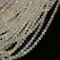 Perles d'opale éthiopienne AA+ 8 mm, facettées naturelles, super taille, multicolores, certifiées par un tiers, modèle 004, perles Pen de Mehrajudin Gems