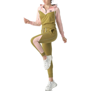 Nouvel ensemble de survêtement décontracté unisexe 2 pièces en molleton à capuche et pantalon de jogging, couleur unie et élégant - Product Image 5