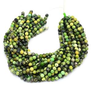 Natural Loose Nature Green Round <b>Crystal</b> <b>Beads</b> Strand 15 Inch Gemstone for Jewelry Making Wholesale Bulk Supply - Product Image 3