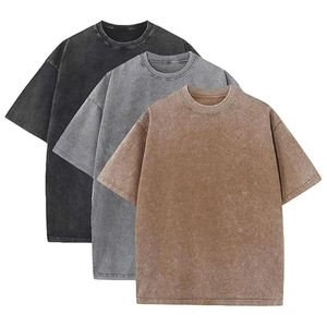 T-shirt Streetwear personnalisé délavé à l'acide pour hommes 240 grammes Nouveau design de sonnerie d'impression graphique Hip Hop bleu 100% coton surdimensionné - Product Image 6