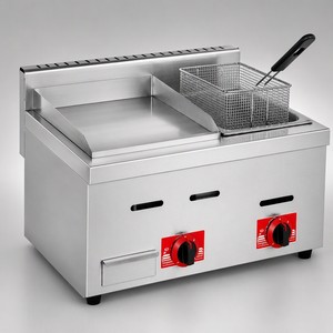 Plancha y Freidora Comercial a Gas para Mostrador, Ideal para Bares, Cafeterías, Papas Fritas, Pollo y Hamburguesas - Equipo de Cocina - Product Image 1