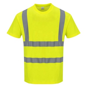 Gran oferta, camisetas fluorescentes de advertencia de poliéster con logotipo personalizado, ropa de seguridad laboral, camiseta reflectante para hombres, envío DDP - Product Image 2
