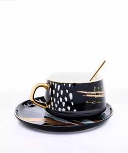 Tasses à café modernes en porcelaine imprimées abstraites Logo personnalisé Option étanche Passe au lave-vaisselle pour les marchandises de marque utilisées au détail - Product Image 3