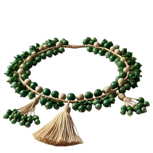 Venta caliente resina rústica madera Navidad guirnalda cuentas adornos navideños populares para sublimación en blanco - Product Image 4