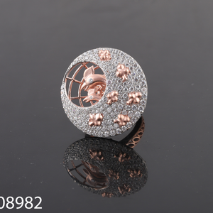 Bague de fiançailles en diamant rond de laboratoire de 1 carat en or rose 14K/18K pour fête à la mode certifiée - Product Image 5