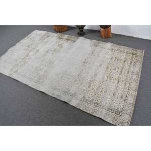 Vintage Beige Patchwork Seagrass <b>Rug</b> 4ft X 8ft Handmade Turkish <b>Large</b> Area Rectangle for Bedroom Hallway for <b>Living</b> <b>Room</b> - Product Image 4