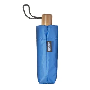 Mini Ombrello in R-PET con Manico in Legno, Gadget Ecologico per Affari e Promozioni - Product Image 2