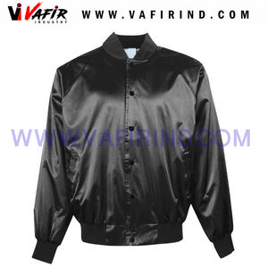 Wholesale new style unisex black Satin Varsity <b>Jackets</b>/college Baseball <b>Jackets</b> satin silk <b>jackets</b> - Product Image 4