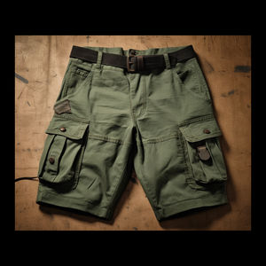 Shorts Homme Streetwear Personnalisés en Denim Tricoté Brodé, Respirants, Imperméables, Écologiques, Taille Mi-Haute, Coupe Droite, Légers, pour l'Été - Product Image 2