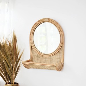 Étagères en rotin de haute qualité à prix avantageux, miroirs Hamade, étagères à miroirs naturels - Product Image 3