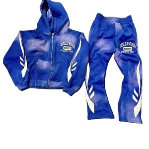 ชุดวอร์มสองชิ้นสำหรับผู้ชายชุดวอร์มขาบานแบบรูดซิปปักโลโก้ได้ตามต้องการ - Product Image 1