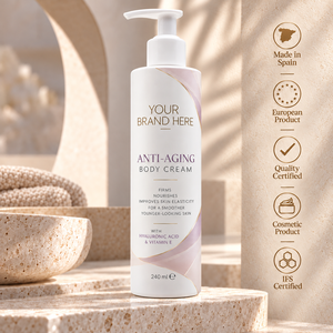 Private Label Anti-Aging Körpercreme 240ml |   Hyaluronsäure & Straffende Körperpflege |   OEM-Hersteller Spanien - Product Image 1
