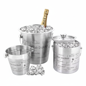 Seaux à glace congélateur à bière et à vin à double paroi porte-mouchoirs Cendrier à cigarettes Ensemble de couverts de bar colorés en acier inoxydable - Product Image 1