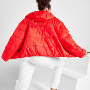Nouvellement fait entièrement personnalisé tricoté doudoune femmes respirant à capuche hiver 100% Polyester OEM Service - Product Image 2