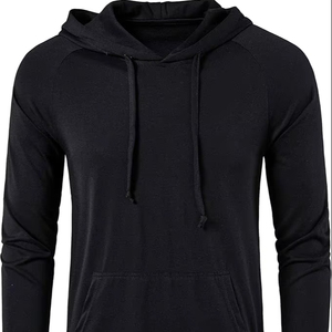 Sudadera con Capucha para Hombre, Ligera, Informal, de Poliéster Teñido en Prenda, Transpirable, Ecológica, con Cordón Ajustable y Bolsillo, de Secado Rápido - Product Image 2