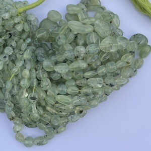 หินพรีไนท์ธรรมชาติสีเขียว10มม. 12มม. ลูกปัดหินอัญมณีเรียบดีไซน์ล่าสุดเครื่องประดับทำเทรนด์ - Product Image 1