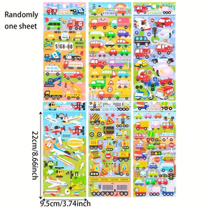 Adorables Pegatinas Esponjosas de Papel para Vehículos de Transporte - Product Image 2