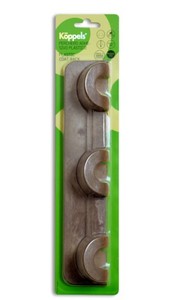 Appendiabiti adesivo con 3 ganci, plastica effetto legno (Kppels P5002M) - Product Image 2