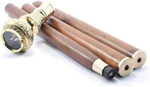 Bastón de Trekking Plegable de Madera Tallada Moderna y Elegante con Mango de Metal Antideslizante, Grabado y Altura Ajustable - Product Image 5