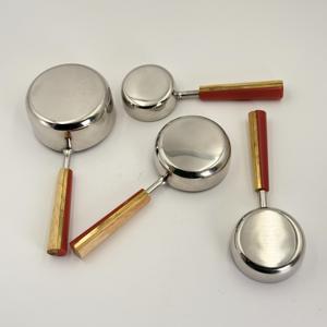 Juego de Tazas y Cucharas Medidoras de Acero Inoxidable con Mango de Resina de Madera, Pulido Espejo, Herramienta Cuantitativa para Hornear y Cocinar - Product Image 5