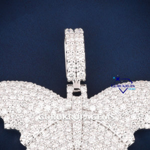 Hip hop helado 925 plata esterlina moissanite mariposa colgante hecho a medida VVS claridad pasó probador de diamantes - Product Image 2