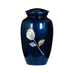 Dernière urne à fleurs noires pour adultes, vernissée à la poudre, cendres humaines, pour cendres humaines, avec gravure à la main - Product Image 6
