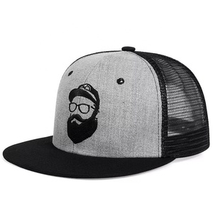Mode Vintage Unisexe Sport Broderie Haute Qualité Personnaliser logo 6 Panneaux Snapback Mesh Hip Pop Caps Chapeaux pour Hommes et Femmes - Product Image 6