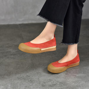 รองเท้าหนังแท้สำหรับผู้หญิง สวมใส่สบาย เหมาะสำหรับลำลองและทำงาน  แบบสวม  รองเท้าโลฟเฟอร์ รองเท้าอ็อกซ์ฟอร์ด และรองเท้าบัลเลต์แฟลต - Product Image 1