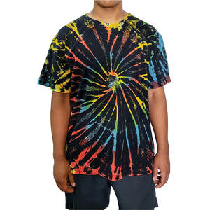 Streetgrace-T-shirts d'été teintés pour hommes, vêtements décontractés OEM en coton respirant personnalisés avec logo et étiquette de marque - Product Image 5