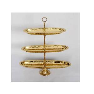 Support de gâteau en acier inoxydable à 2 niveaux de haute qualité élégant présentoir à Dessert en métal porte-Cupcake vaisselle de cuisine d'Inde - Product Image 5