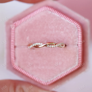 Elegant <b>Rose</b> Gold Lab Grown Diamond Twisted <b>Infinity</b> Eternity Wedding Band IGI Certified for Party & Anniversary - Product Image 2