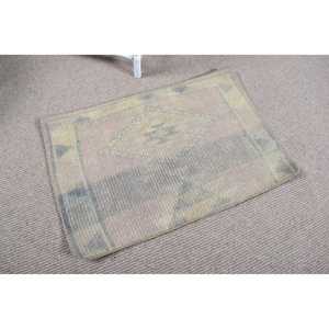 Tapis vintage en laine écologique patchwork 1,8x2,6 pi (54x80 cm) gris oriental turc avec envers en latex - Product Image 2