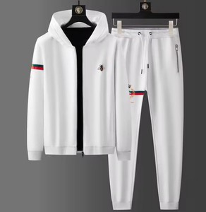 Men's Sportswear Set <b>Crewneck</b> <b>Sweater</b> Elastic Trousers Wholesale Embroidered Technique for Running Jogging Sports - Product Image 4