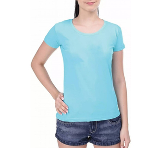Nouveaux t-shirts d'été pour femmes, 100% coton tricoté, t-shirts tendance pour femmes, col rond, manches courtes, pour femme, en provenance du Bangladesh. - Product Image 3