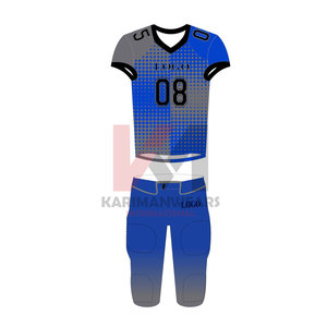 Uniforme de football américain personnalisé de fabrication d'usine pour conception unisexe votre propre ensemble de maillot et de pantalon de football d'équipe personnalisé - Product Image 1